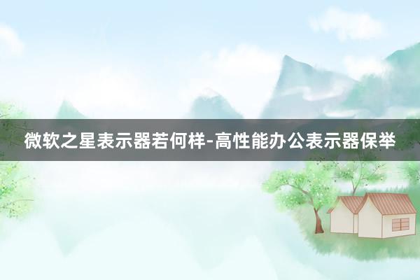 微软之星表示器若何样-高性能办公表示器保举