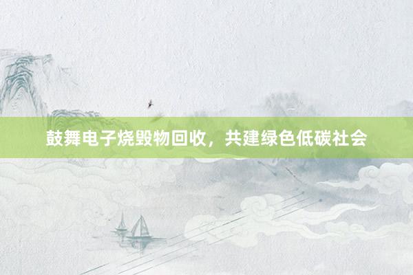 鼓舞电子烧毁物回收，共建绿色低碳社会