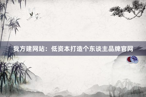 我方建网站：低资本打造个东谈主品牌官网