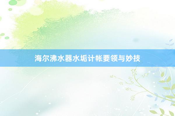 海尔沸水器水垢计帐要领与妙技